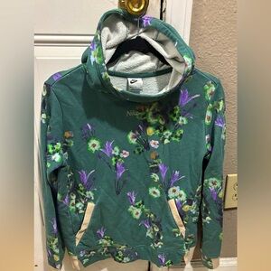 Nike Green Hoodie with Floral Design